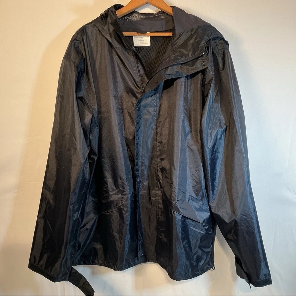Men's Navy Raincoat with Hood